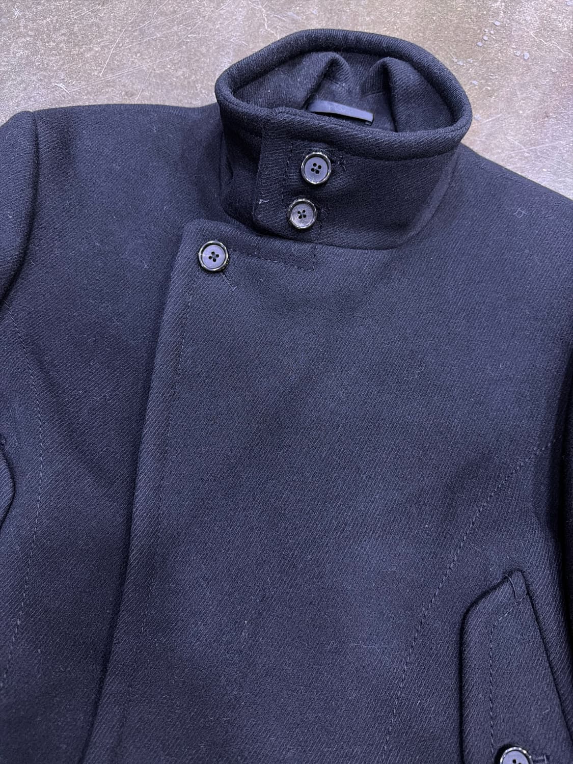 타임옴므 울 캐시미어 블렌드 피코트 블랙 95 상품이미지4