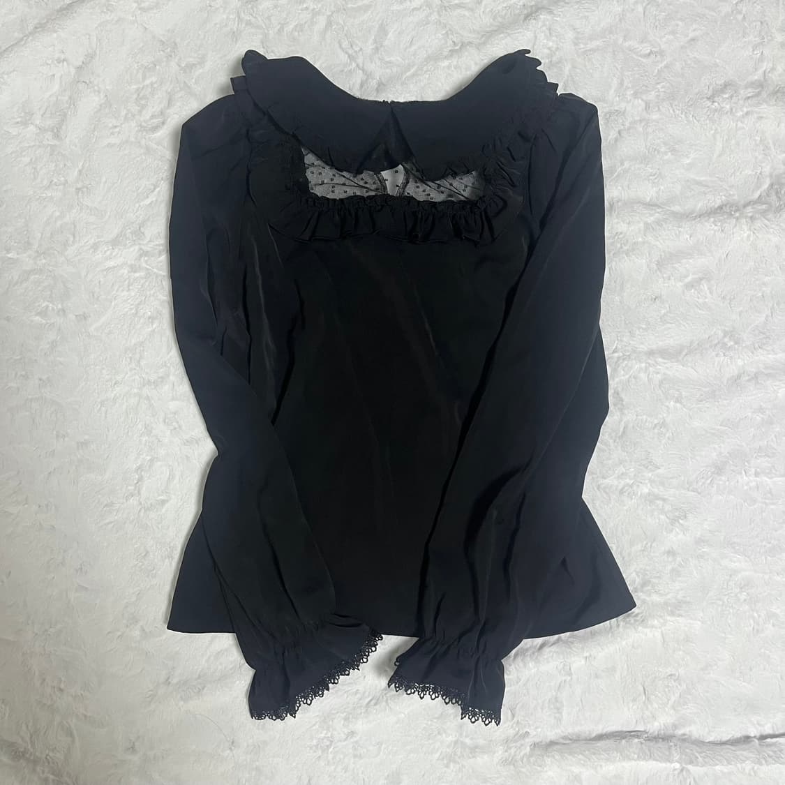 Mars 마즈 시스루 도트 블라우스 갸루 탑 고스로리 양지뢰 상품이미지2