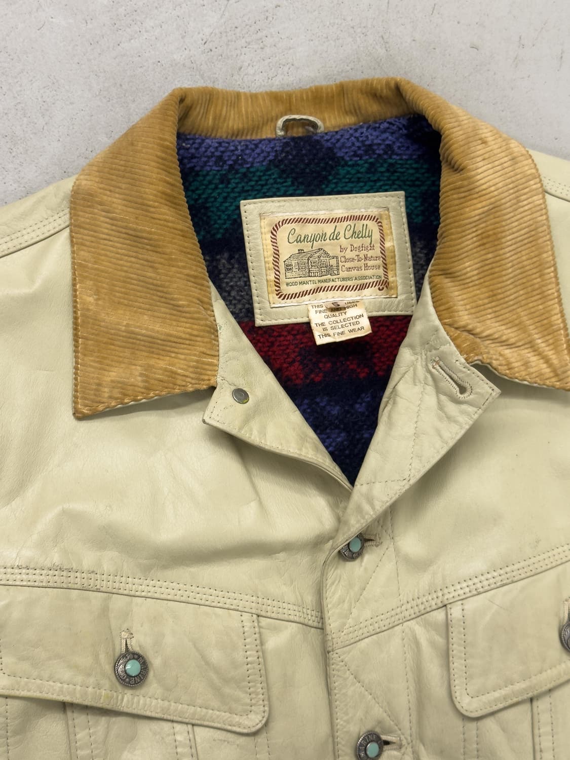  90s Canyon de Chelly 레더 트러커 자켓 상품이미지5