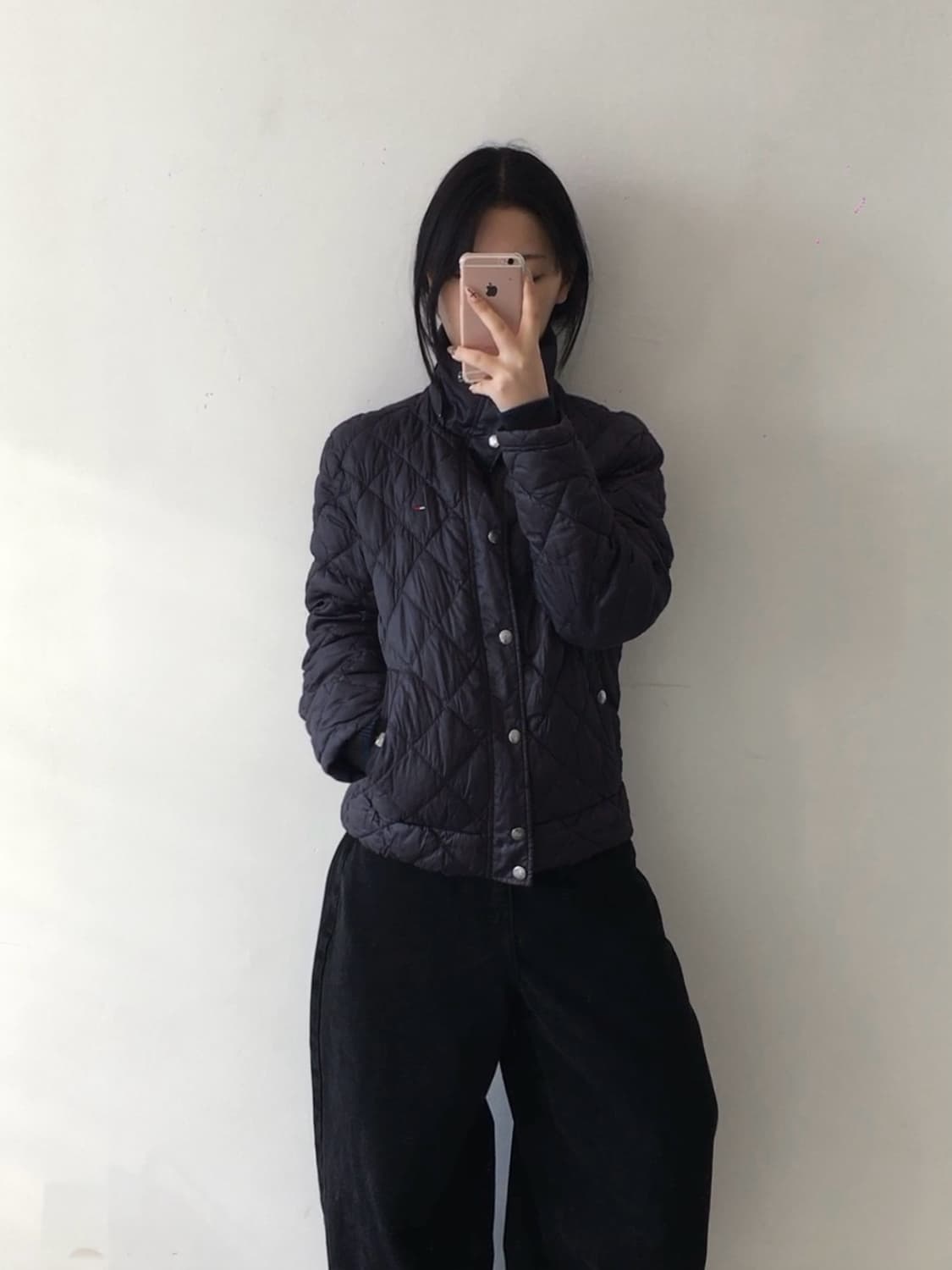 타미힐피거 자수 로고 퀄팅패딩 상품이미지1