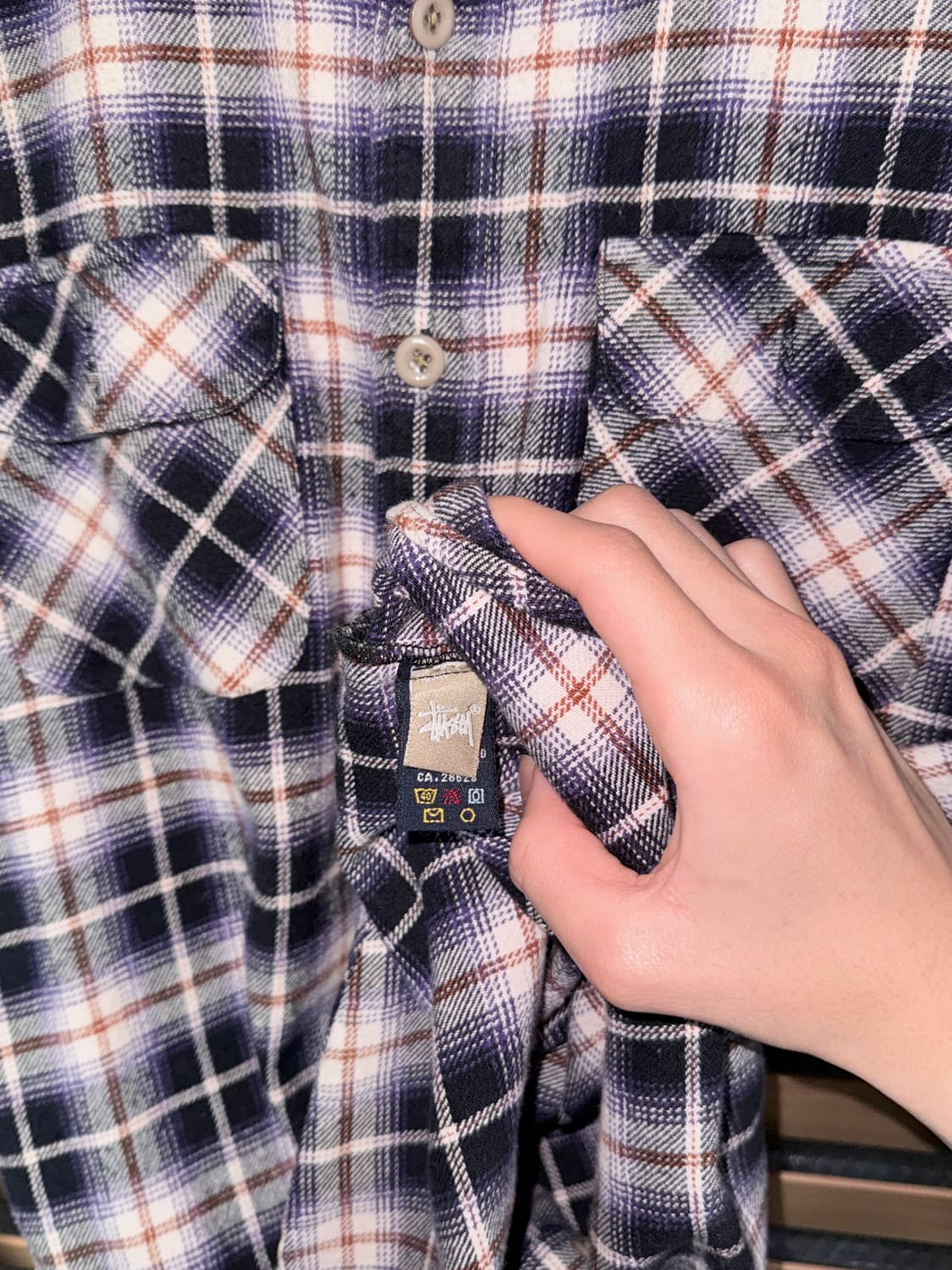 90s 스투시 울 체크 셔츠 상품이미지7