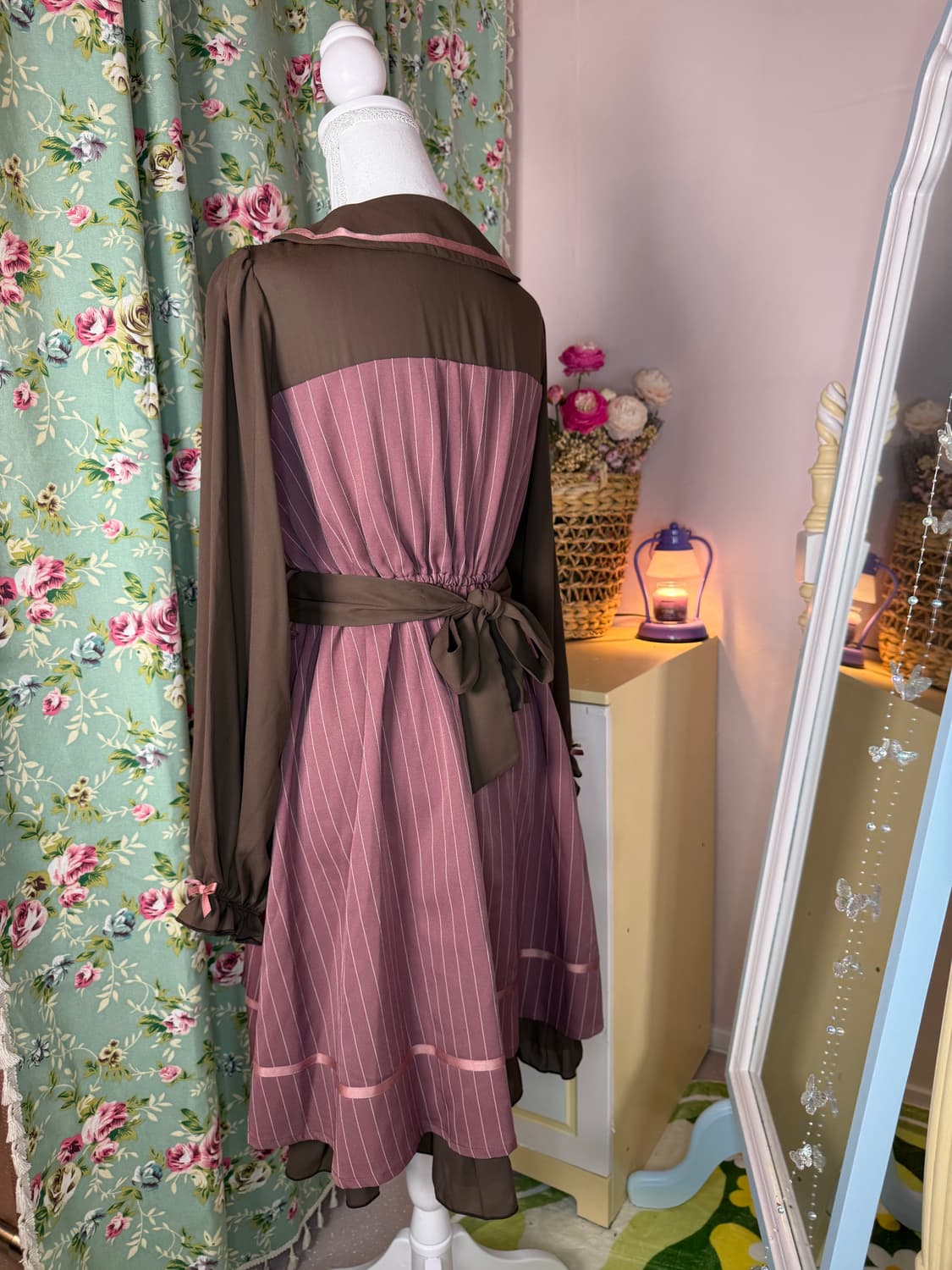 Dress🩷🤎엑시즈팜 카와이 딸기초코라떼 원피스 상품이미지5