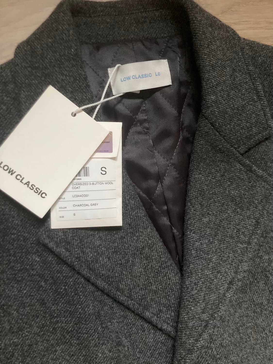 로우클래식 오버사이즈 울 코트 그레이 상품이미지6