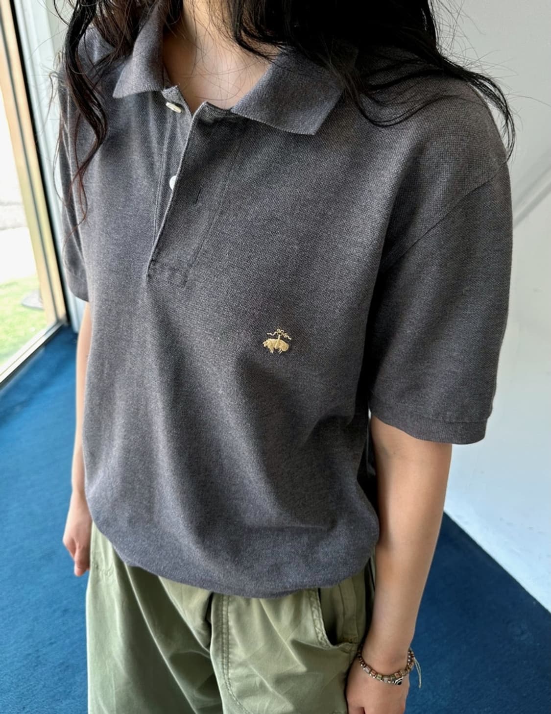 Cotton logo stitch pique shirt 상품이미지7