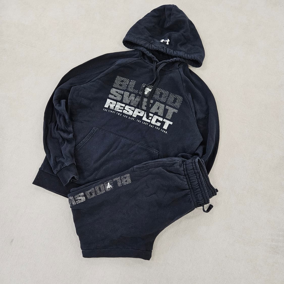 [S] 언더아머 프로젝트 락 라이벌 후드 트레이닝 셋업 0115YH1 상품이미지1