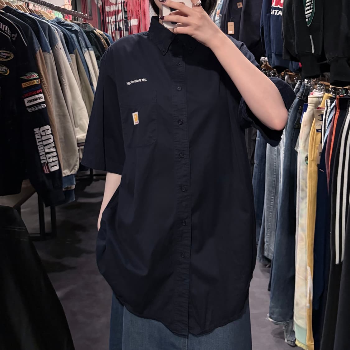 [IM] Carhartt 칼하트 반팔 셔츠 딥네이비 상품이미지1