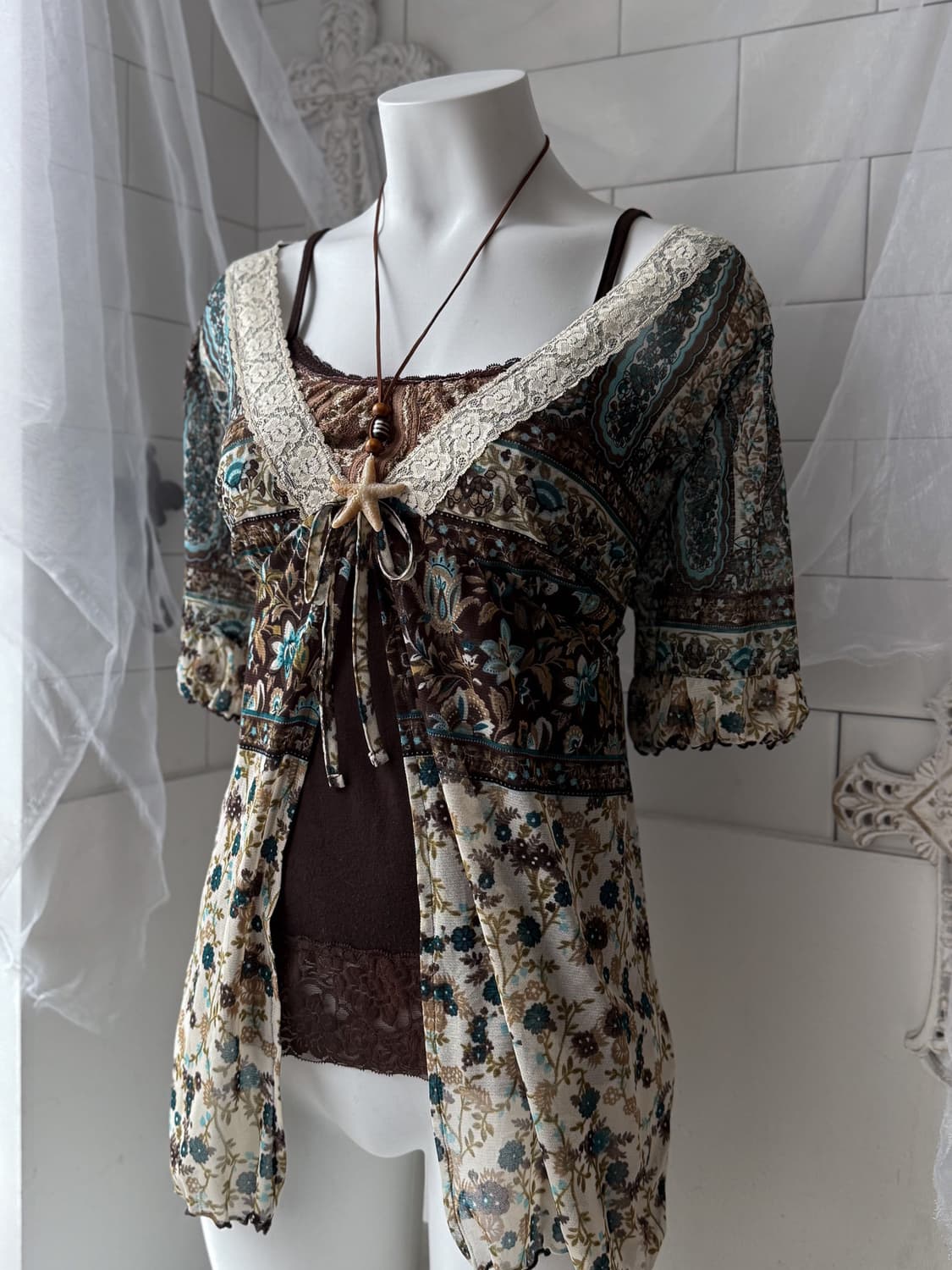 Oriental Floral Robe Cardigan 0402 상품이미지1