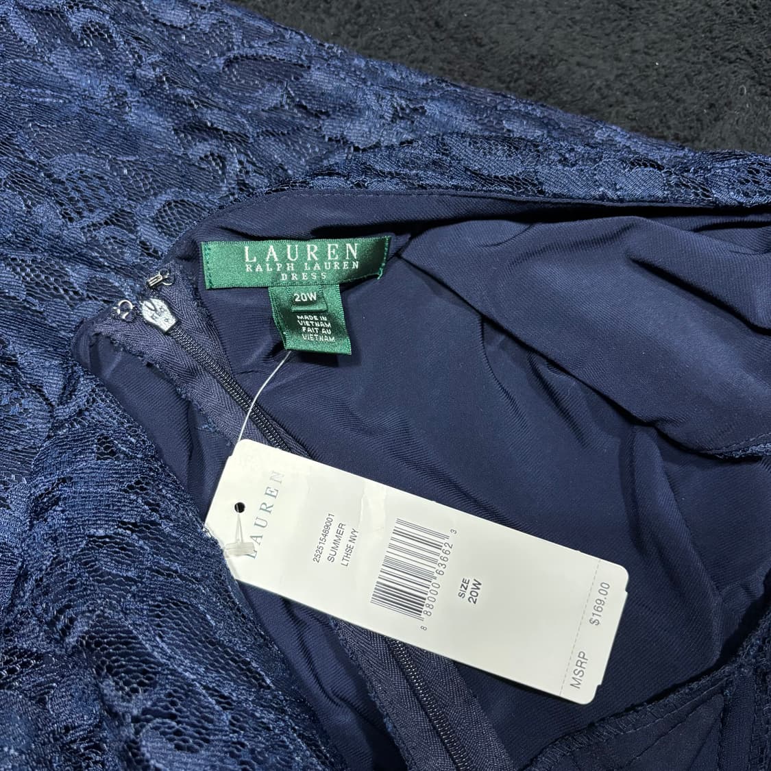 새상품 20W 로렌 랄프로렌 다크네이비 플로럴 드레스 원피스 상품이미지3