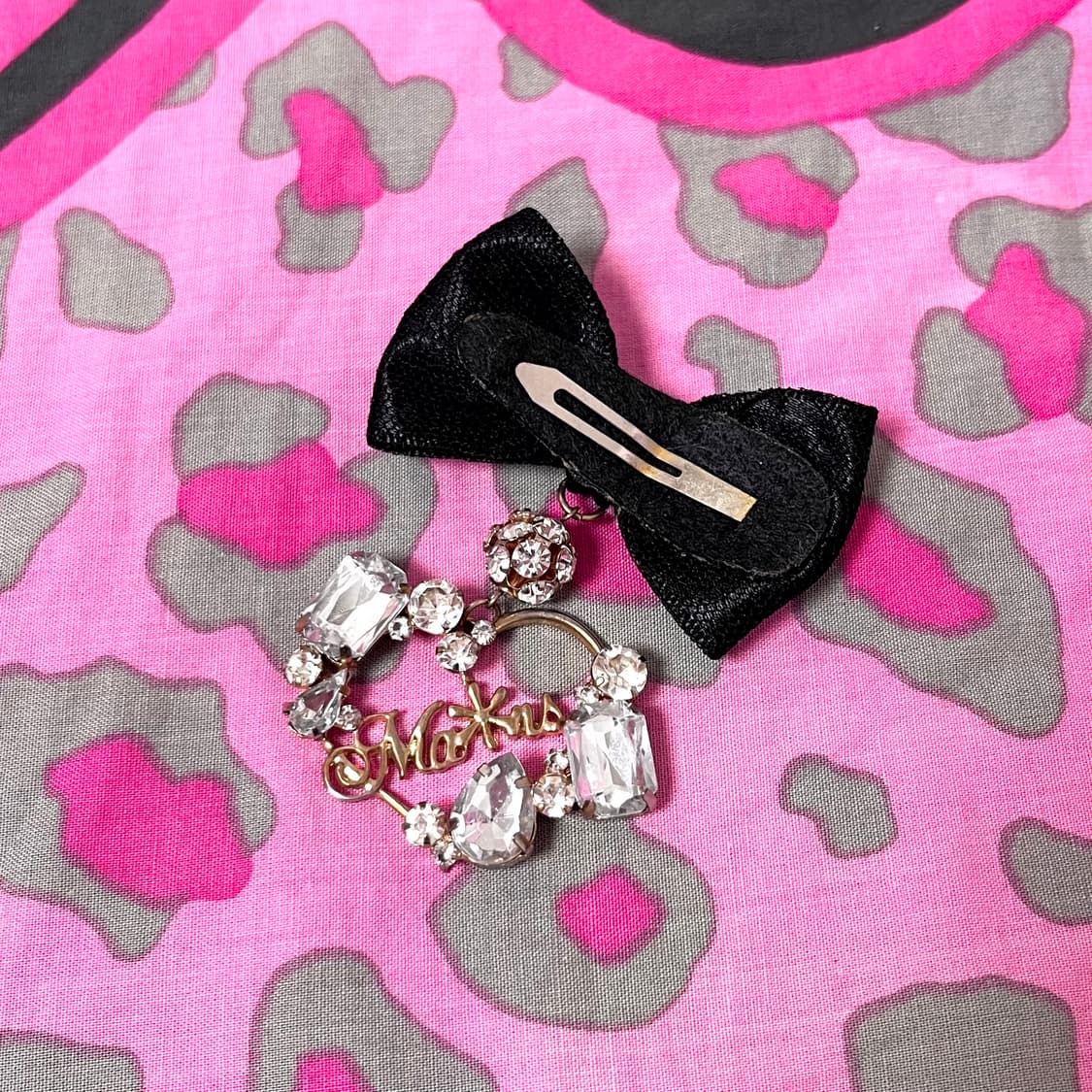 MA*RS마즈 큐빅스톤 하트참 미니 리본 헤어핀 히메로맨틱갸루 핀터109 상품이미지2