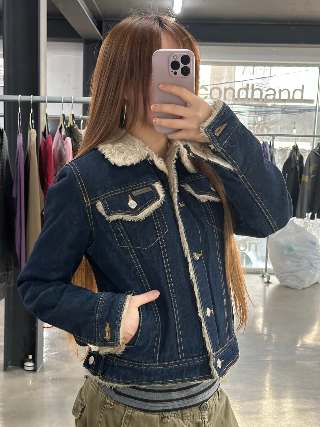 캘빈클라인 데님 퍼 쉐르파 자켓  상품이미지2