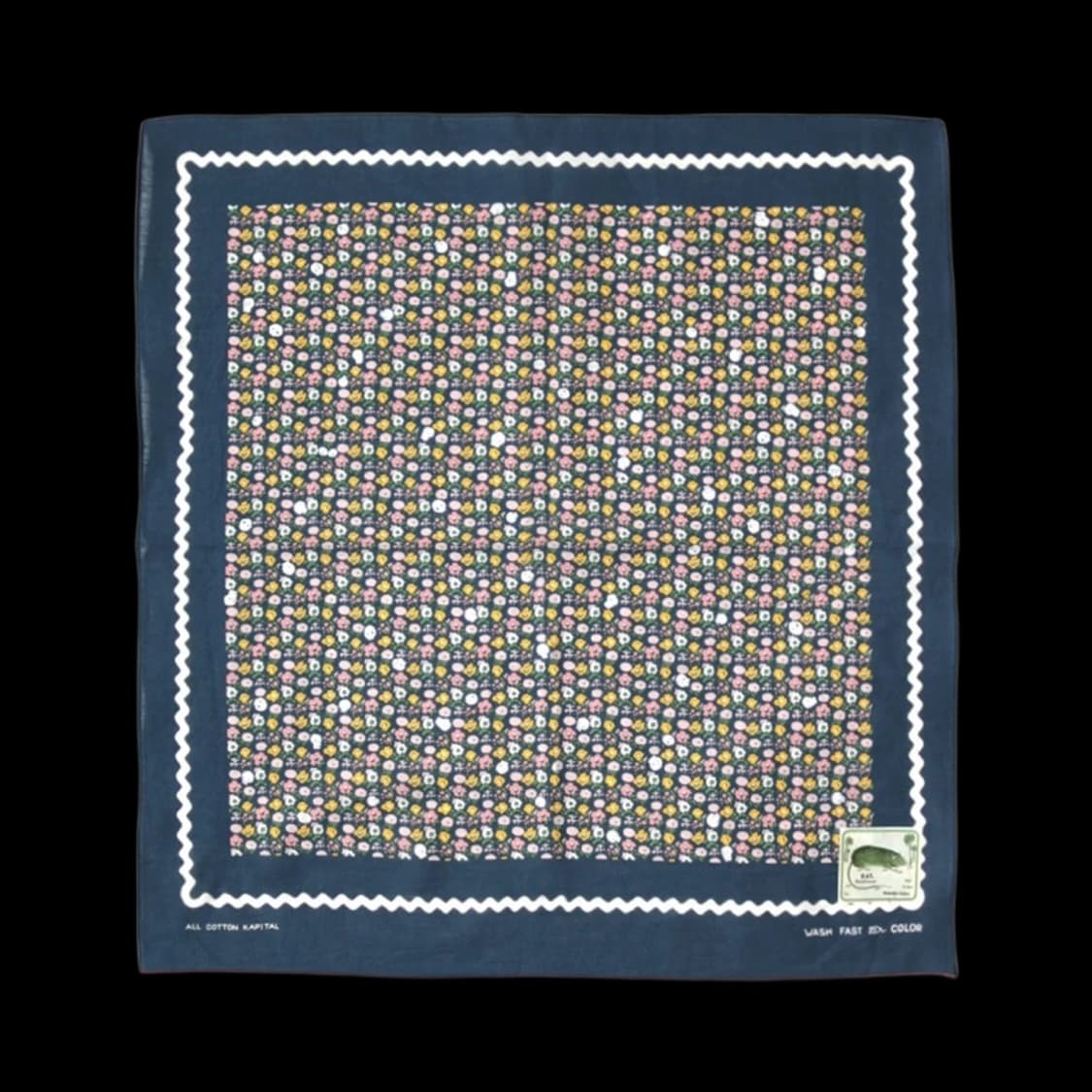 캐피탈 패스트컬러 셀비지 반다나 스컬 앤 플라워 네이비 상품이미지1