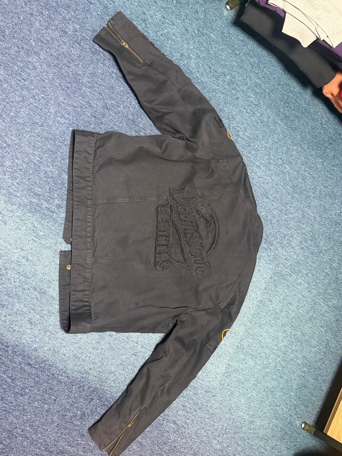 슈프림 x 밴슨 레더스 코듀라 데님 자켓 블랙 XL 상품이미지5