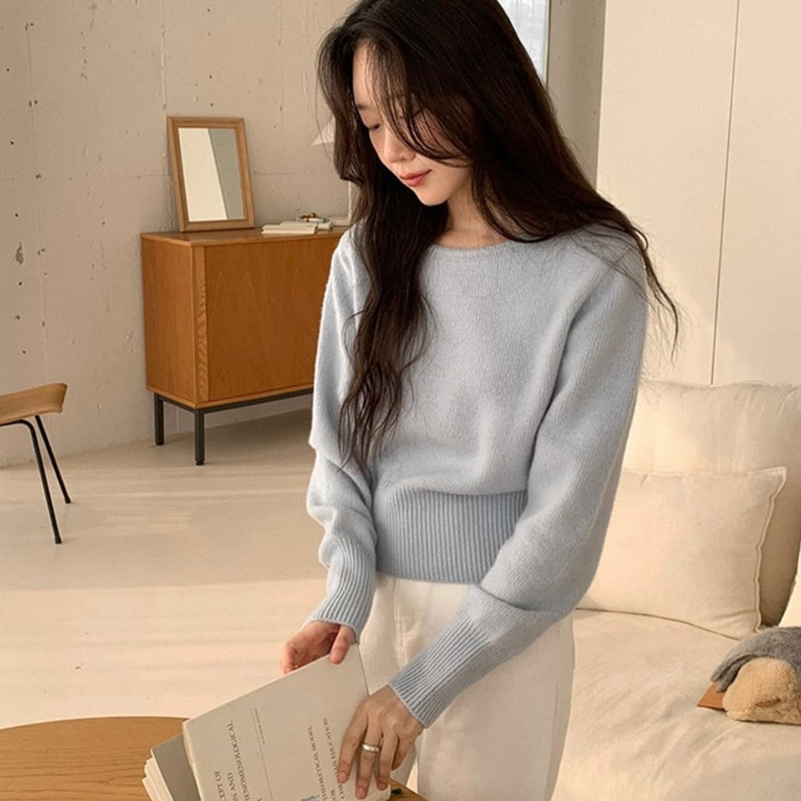 가내스라 홀딩 울 니트 스카이 상품이미지2