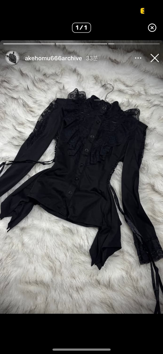 아케호무 블랙 레이스 고스로리로맨틱 탑 상품이미지1