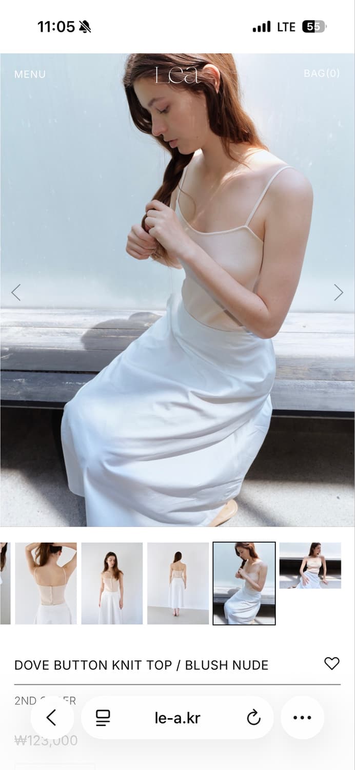 Lea 르에 DOVE BUTTON KNIT TOP / BLUSH NUDE 상품이미지4