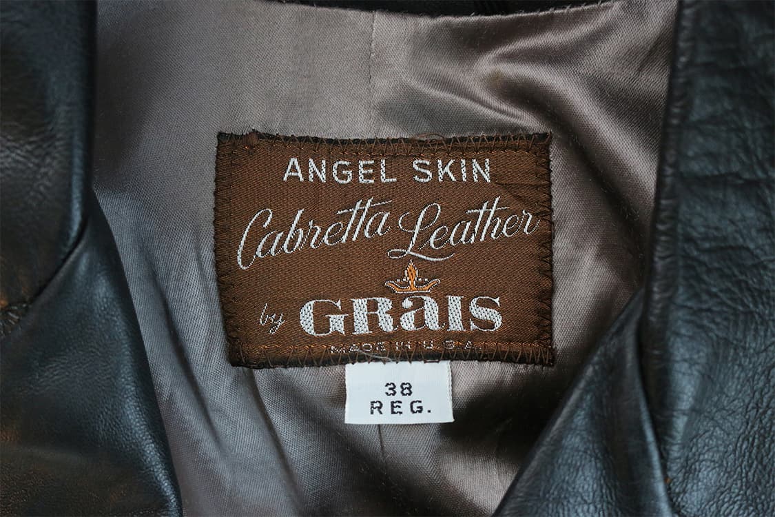 70s USA 블랙 레더 롱 코트 자켓 상품이미지8