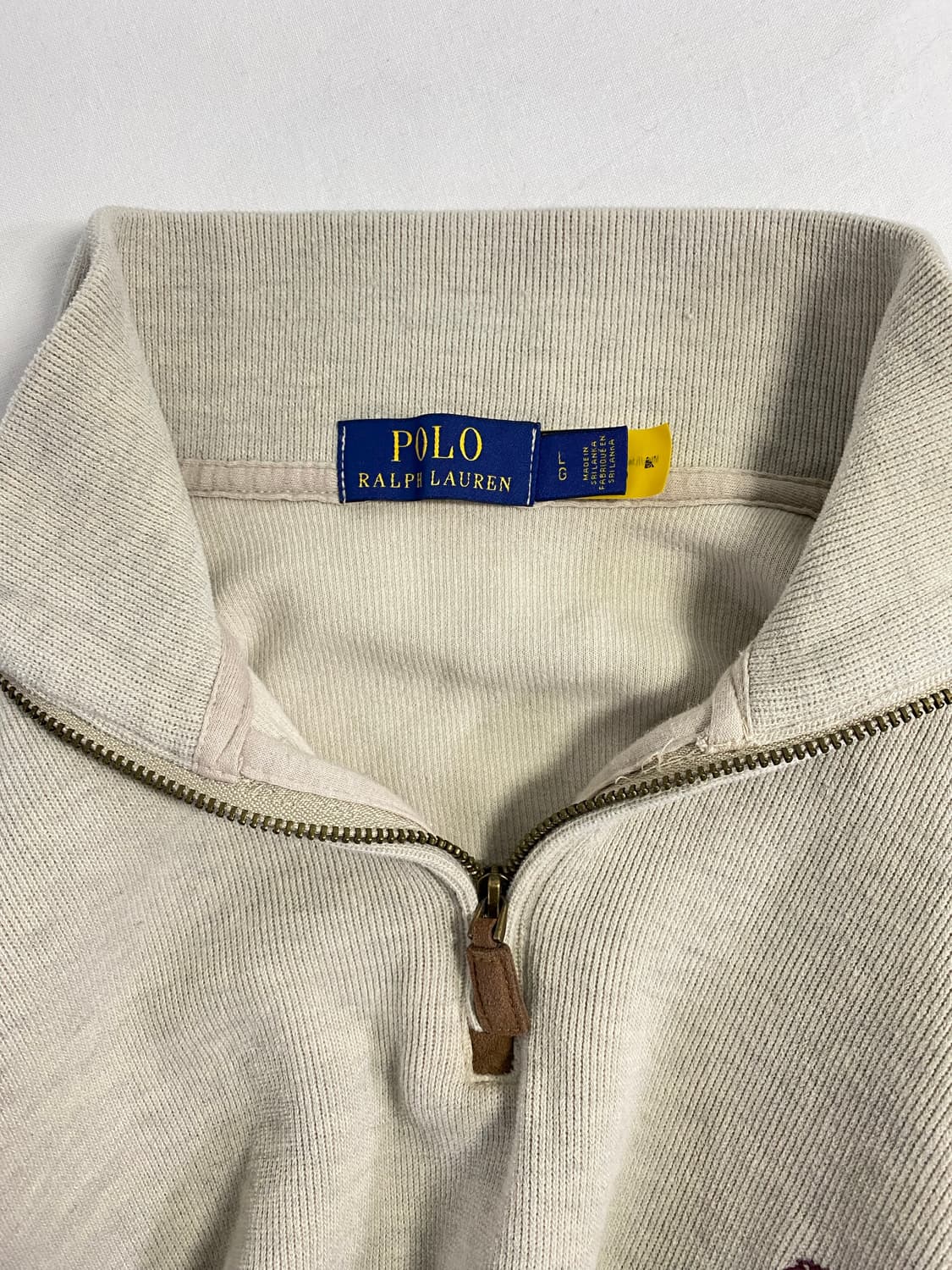 폴로 랄프로렌 베이지 니트 반집업 버건디로고 L <651> 상품이미지4