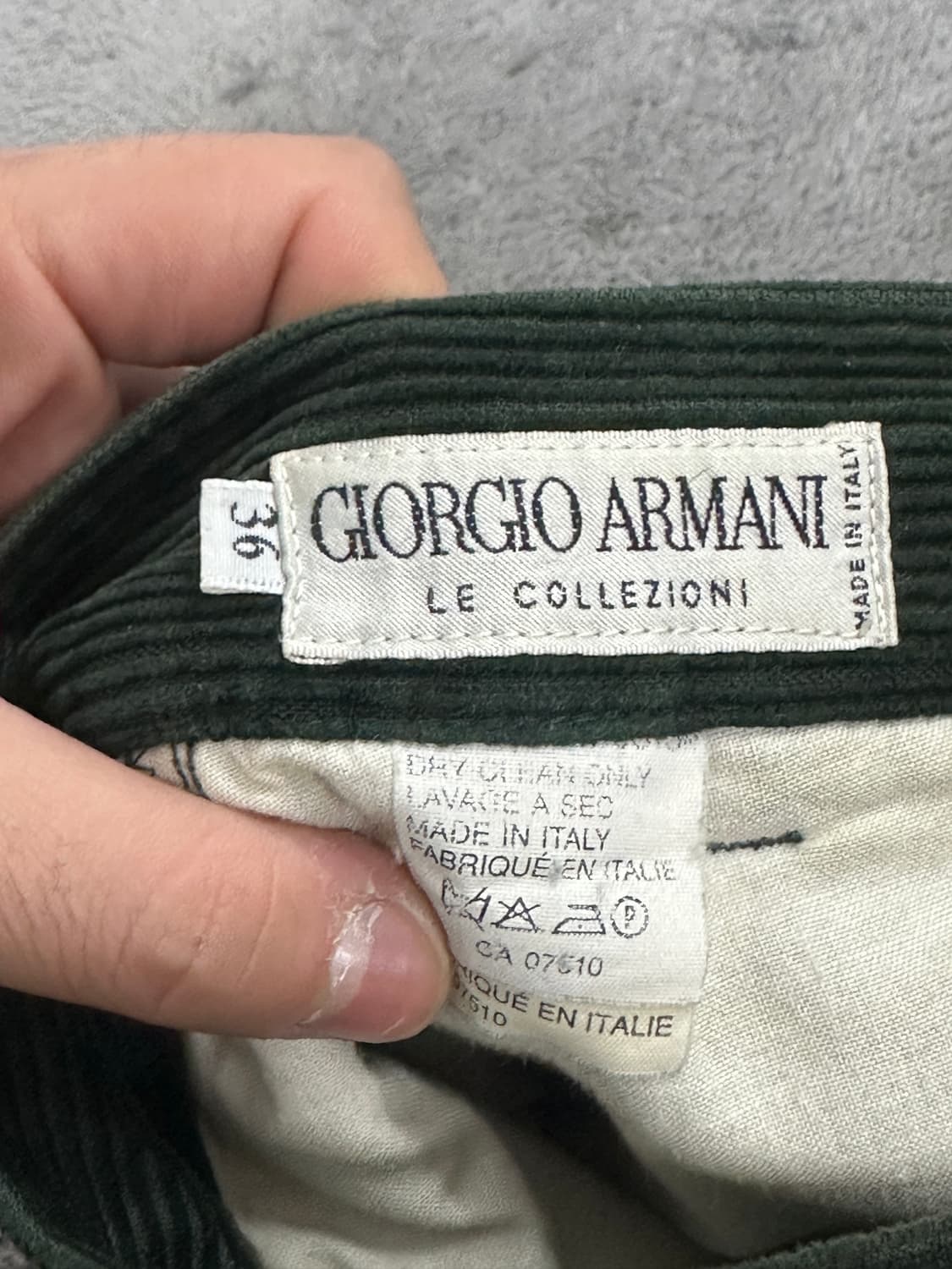 90s Armani Collezioni 그린 코듀로이 팬츠 36 상품이미지6
