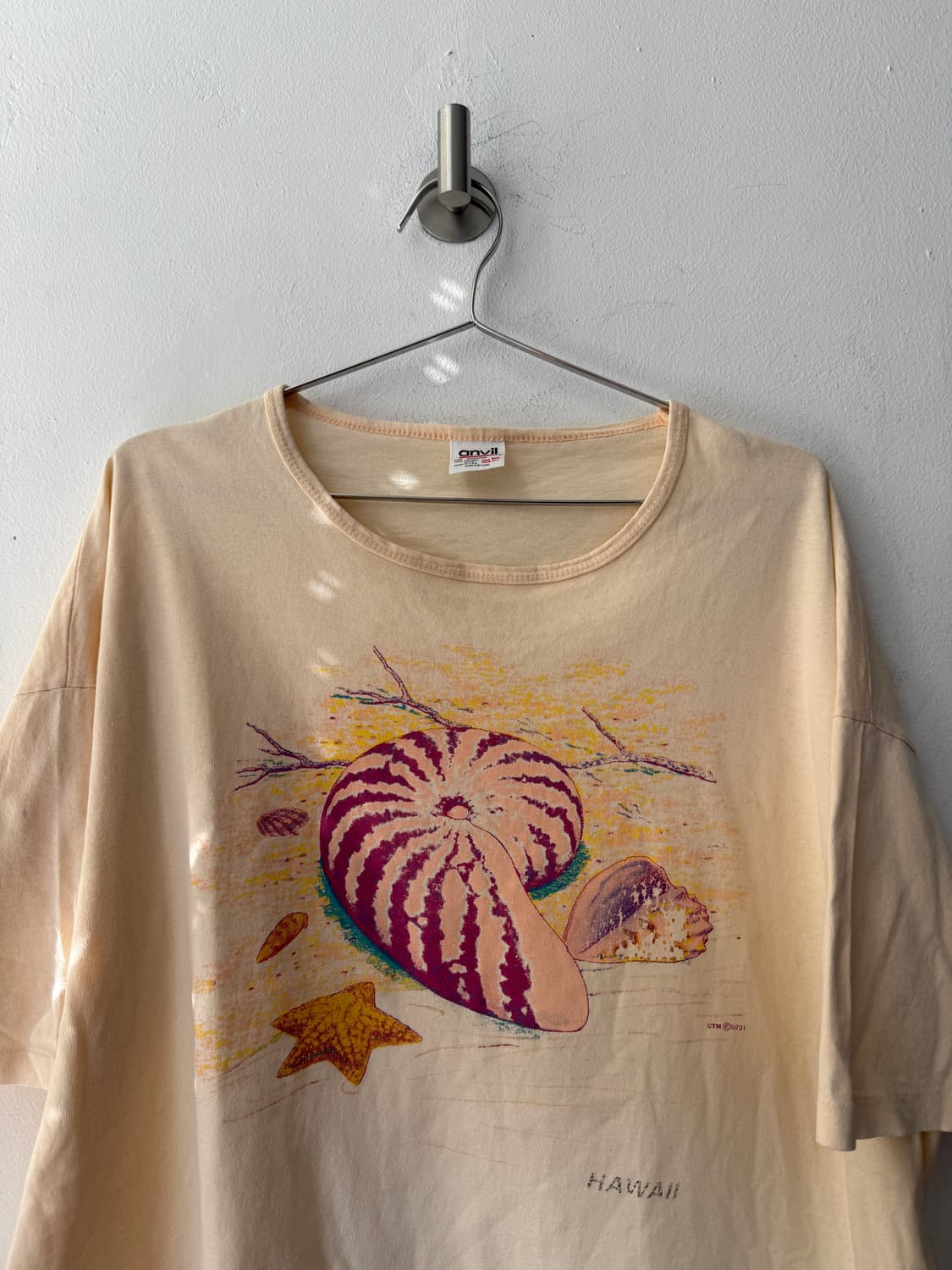 USA anvil 하와이안 그래픽 빈티지 티 os  상품이미지1