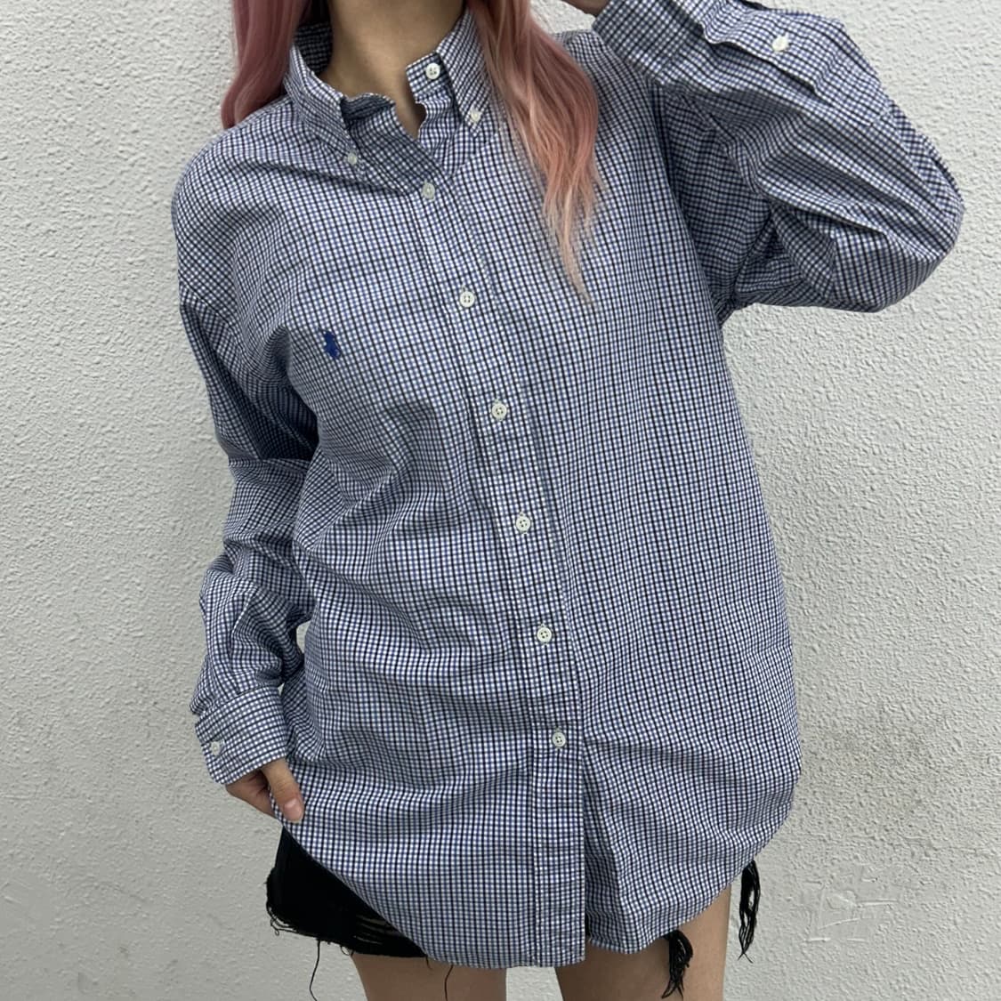 폴로 랄프로렌 딸기우유맛포니 연핑크 체크셔츠 0 상품이미지1