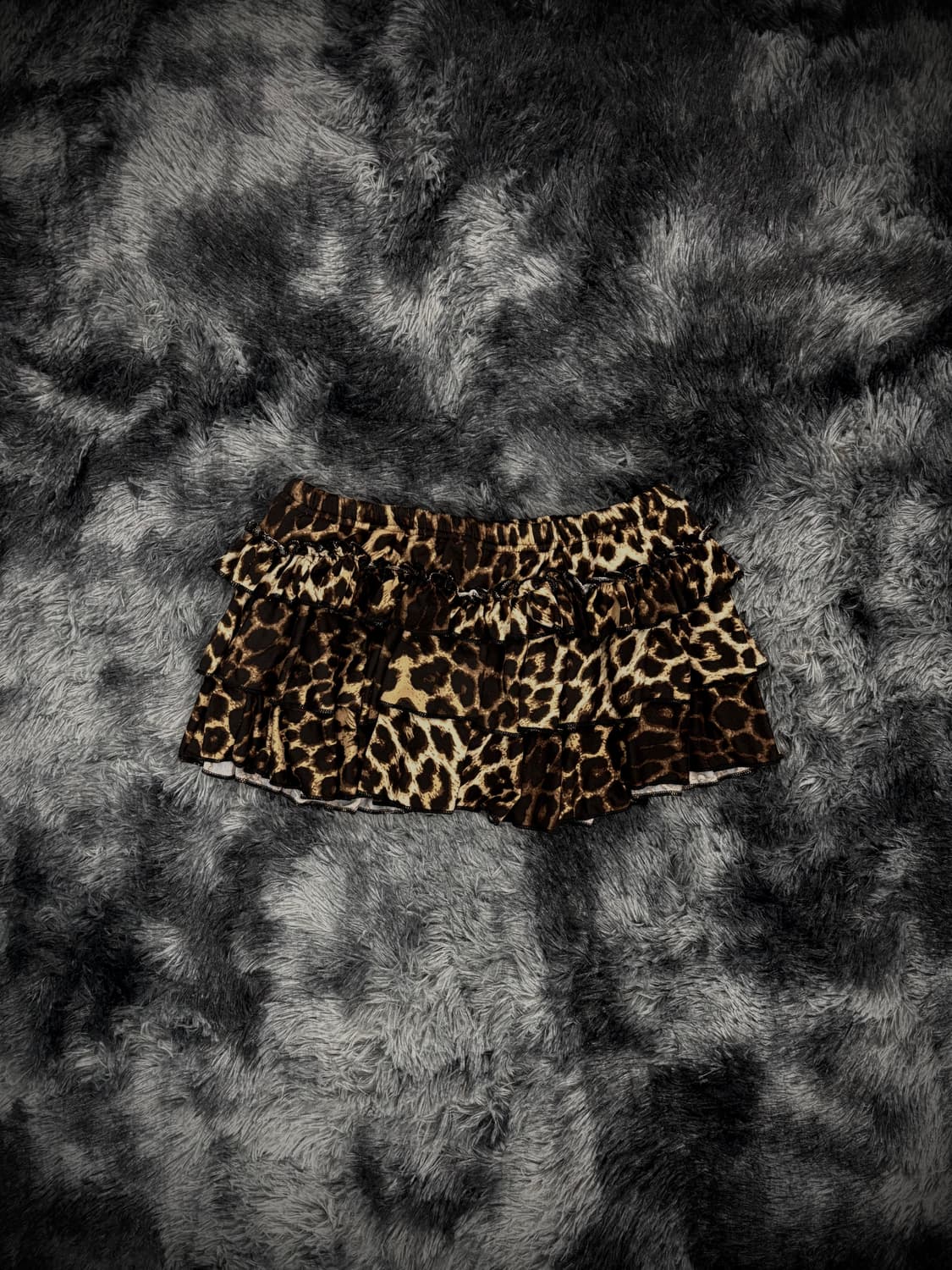 베이지 호피 캉캉 숏스커트 상품이미지2