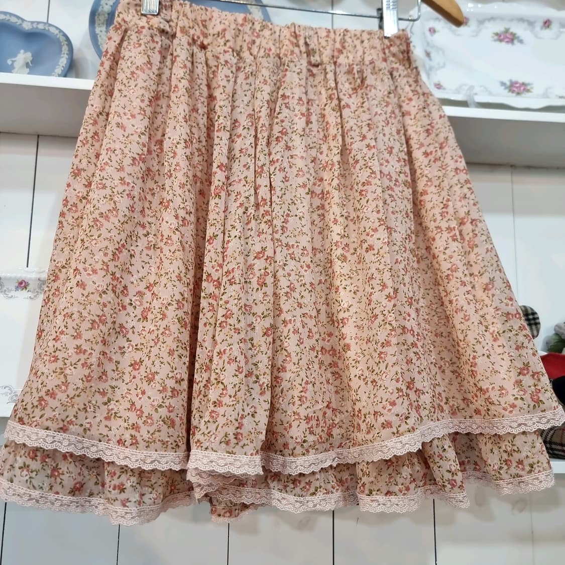 잔꽃무늬 쉬폰 스커트 상품이미지4