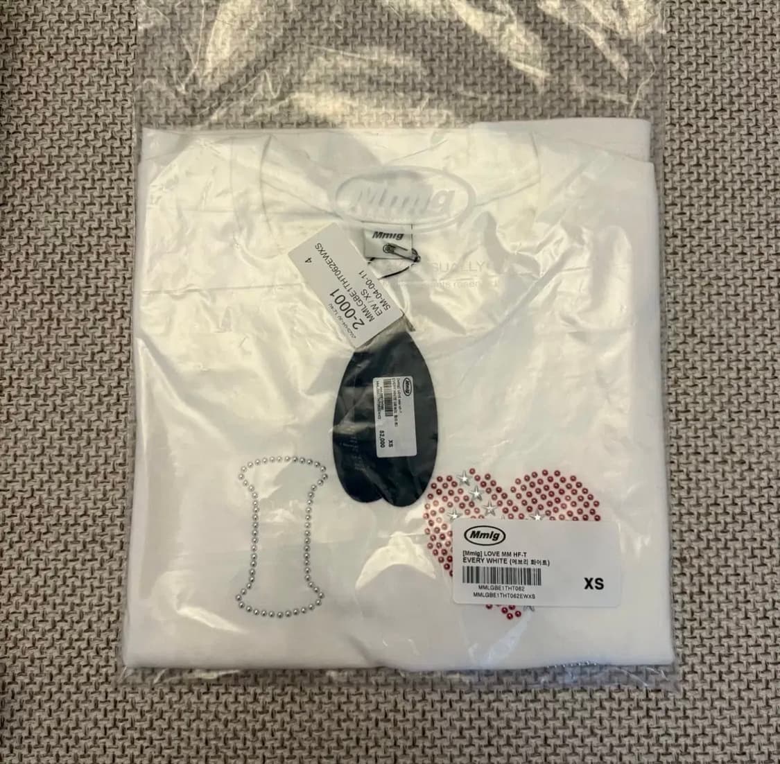새상품) mmlg 핫픽스 Love mm 티셔츠 xs 상품이미지2