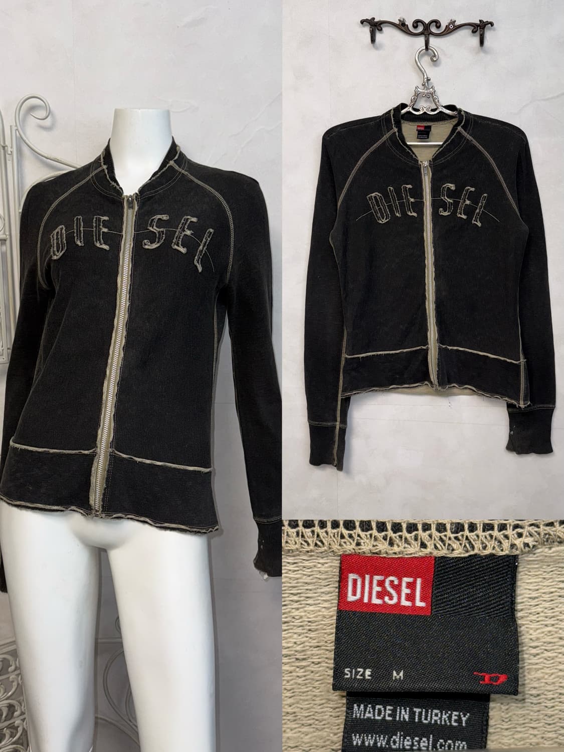 DIESEL washing charcoal cotton zipup 상품이미지1