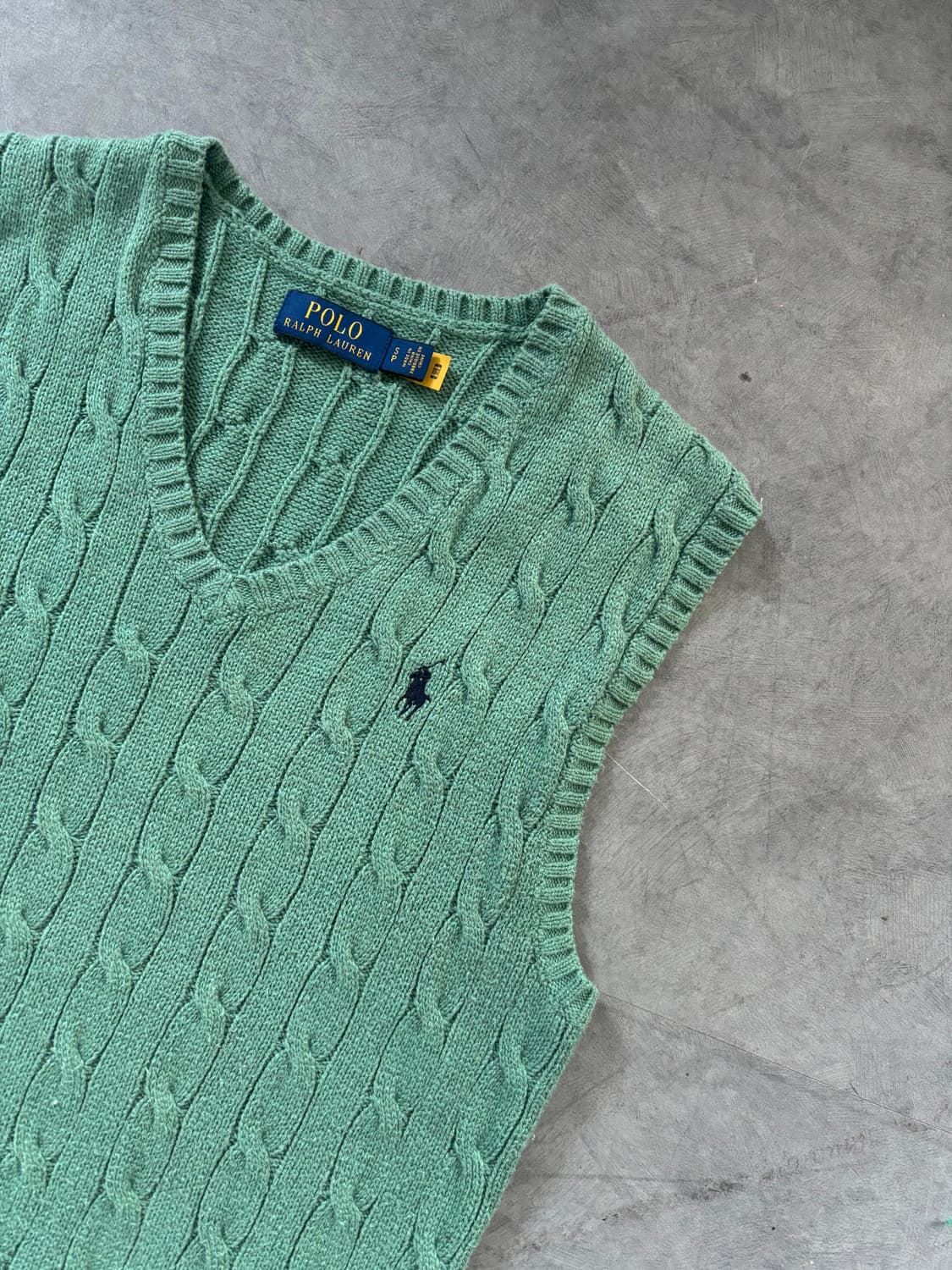 Polo 폴로 랄프로렌 신형라벨 민트컬러 니트 베스트 상품이미지3