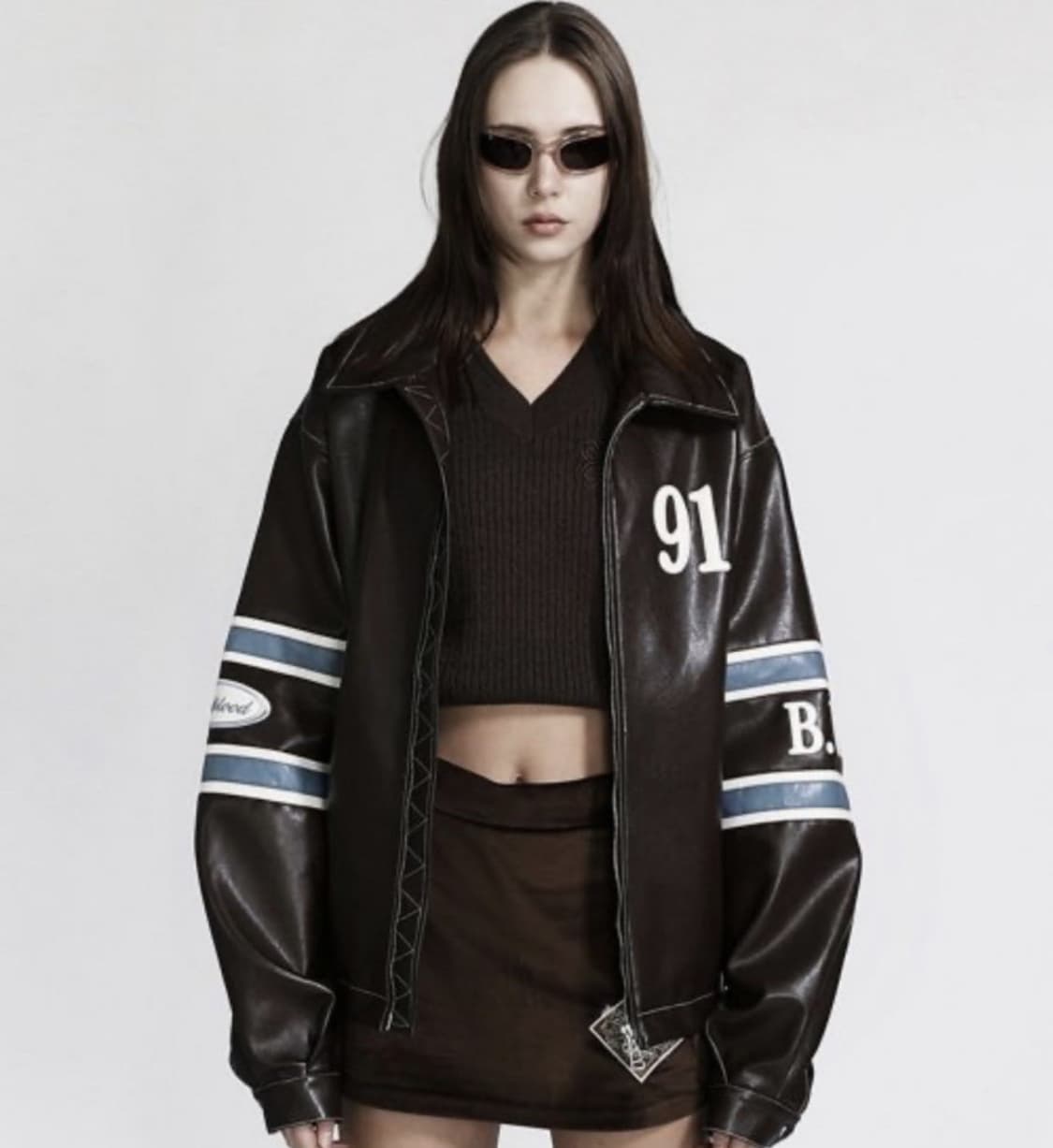 배드블러드 바시티 레더자켓 상품이미지1