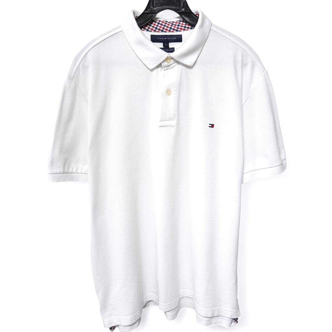 Tommy 타미 화이트 반팔 카라티 L 상품이미지1