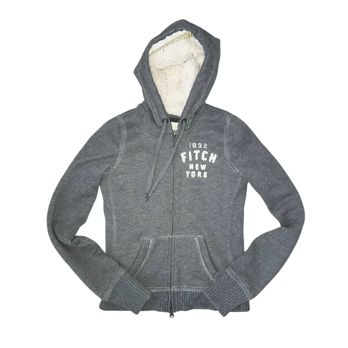 아베크롬비 딱붙핏 양털 그레이 후드집업 상품이미지1
