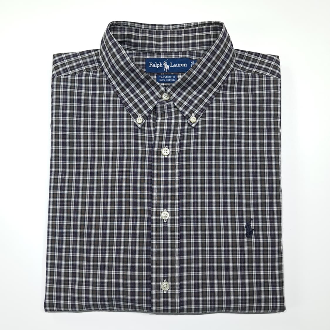 CK137 2XL 폴로 90s 홍콩판 모던 블랙워치 타탄체크 셔츠 상품이미지7