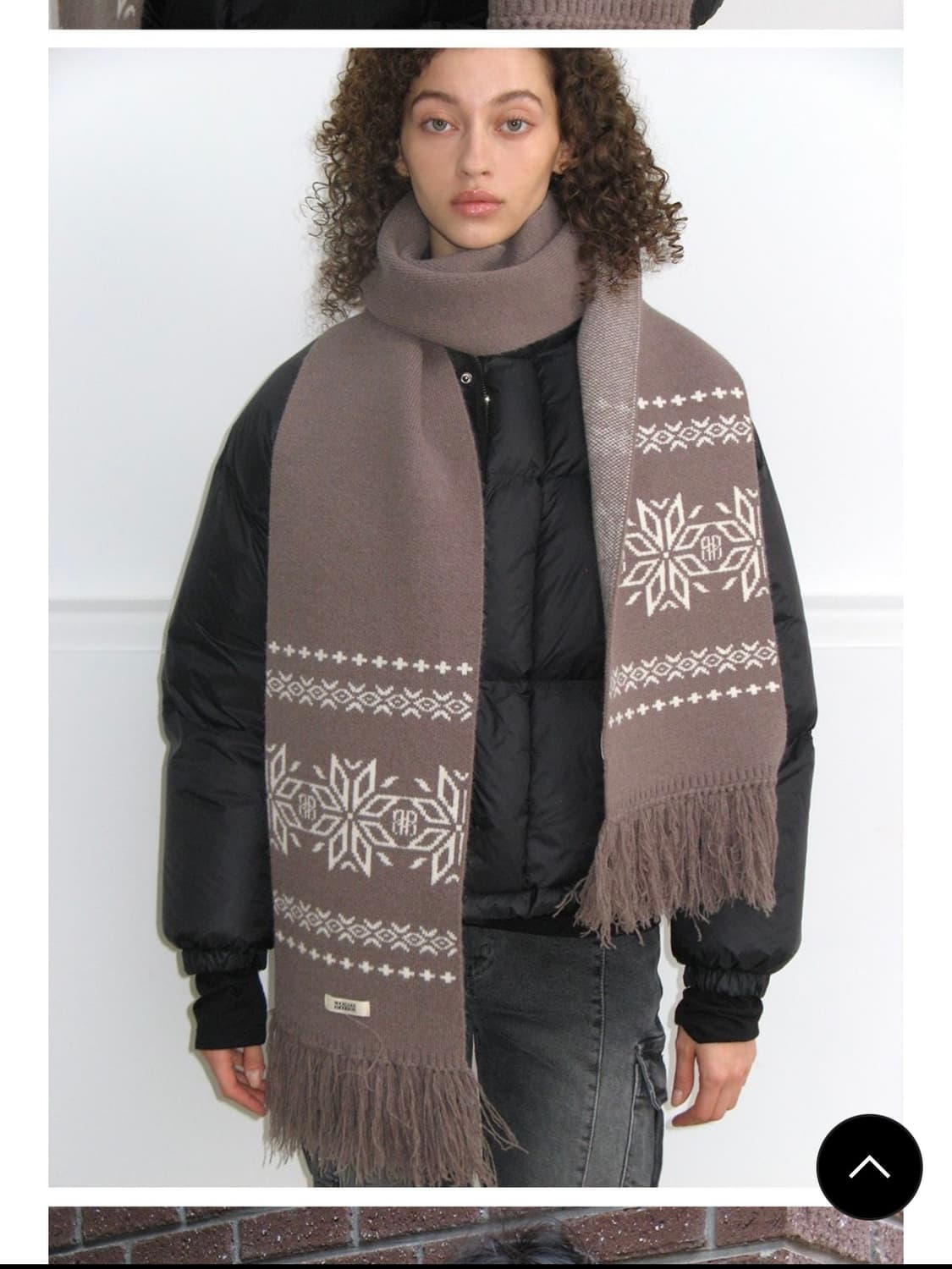 락케이크 노르딕 니트 머플러 브라운 상품이미지4