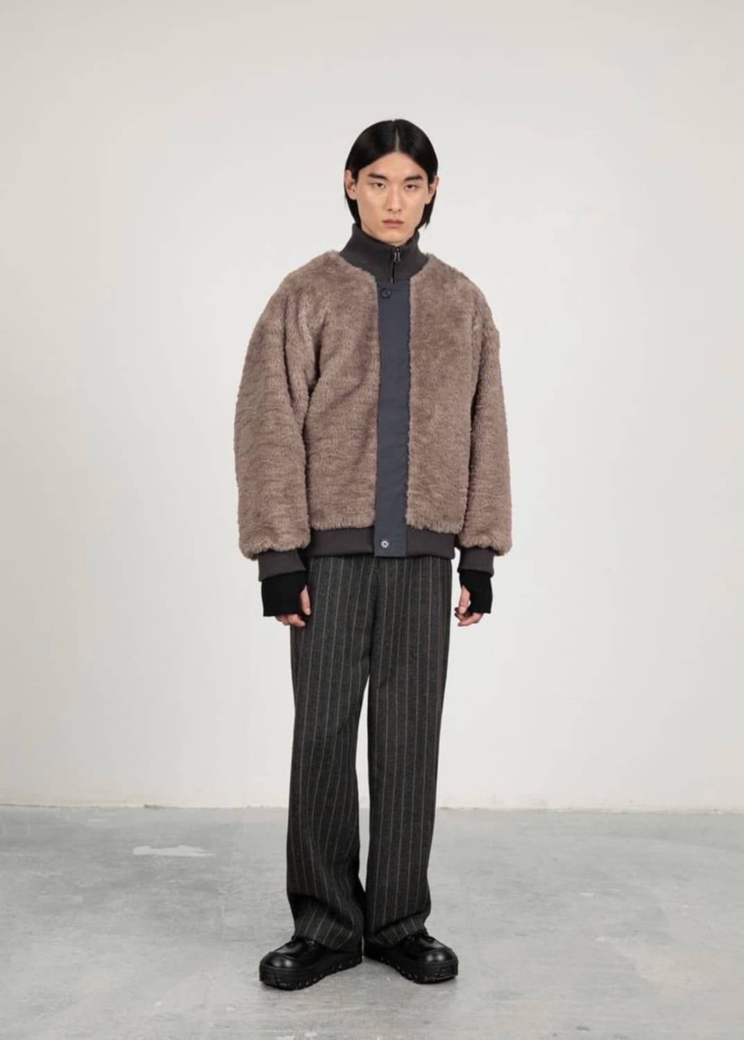 [M] 아모멘토 남성 리버시블 오버사이즈 시어링 점퍼 상품이미지3