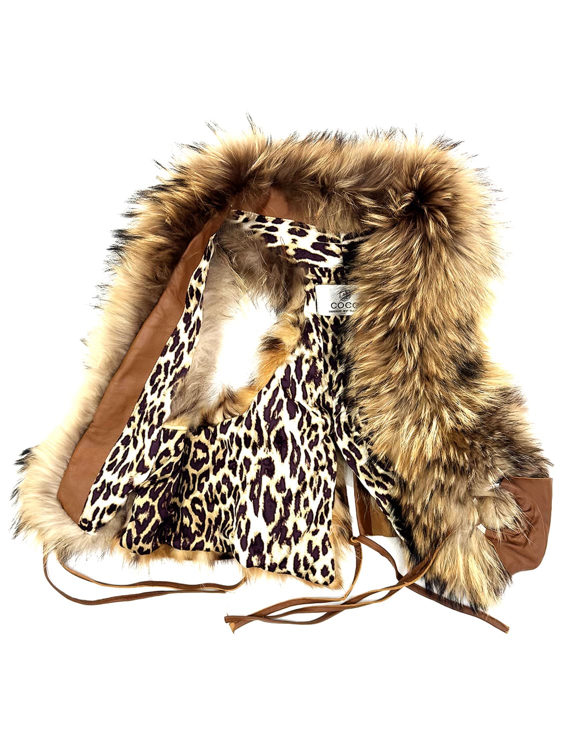 Vintage  Leopard  Fox fur Vest/ Os 상품이미지3