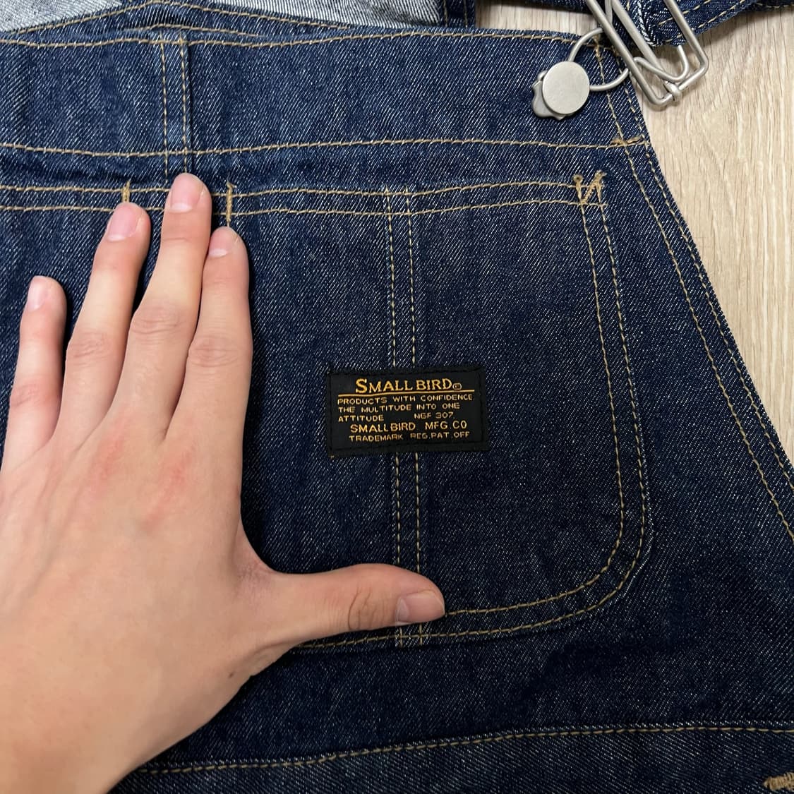 스몰버드 워크웨어 데님 오버롤 멜빵바지 M/95  상품이미지5