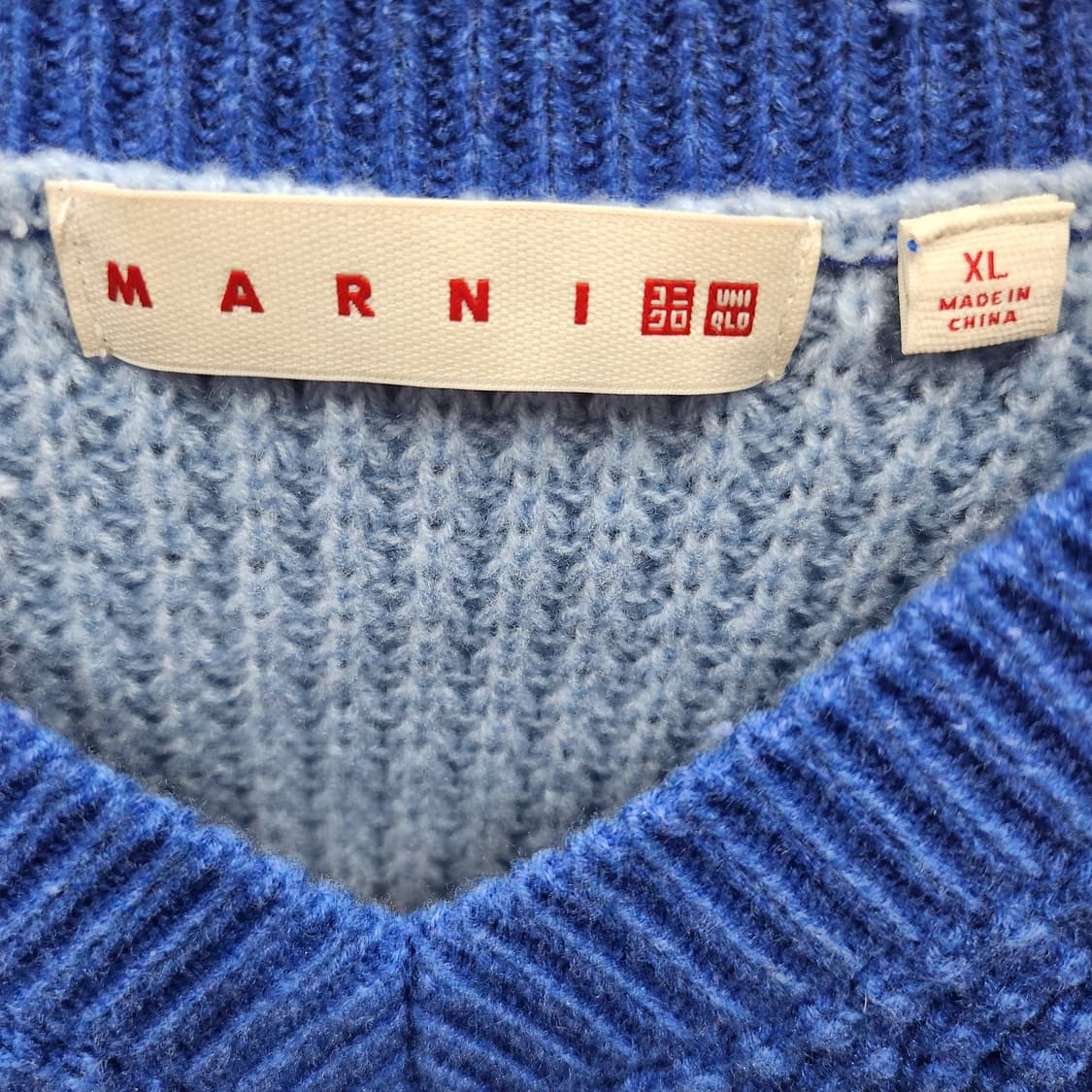 마르니x유니클로 컬러배색 팝콘 크롭 니트 L 상품이미지4