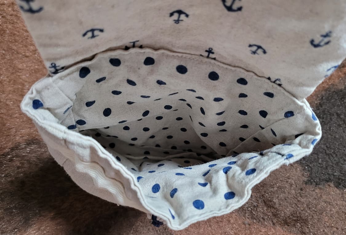 일본 빈티지 마린 린넨(패브릭) 포켓 가방(17*20) 상품이미지5