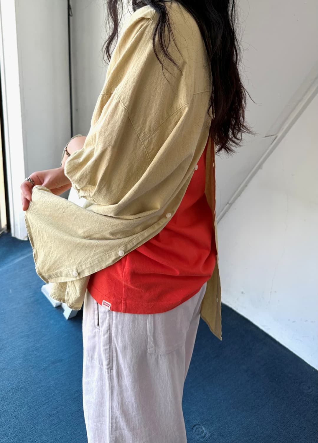 Wide silhouette rough cotton linen tunic 상품이미지10