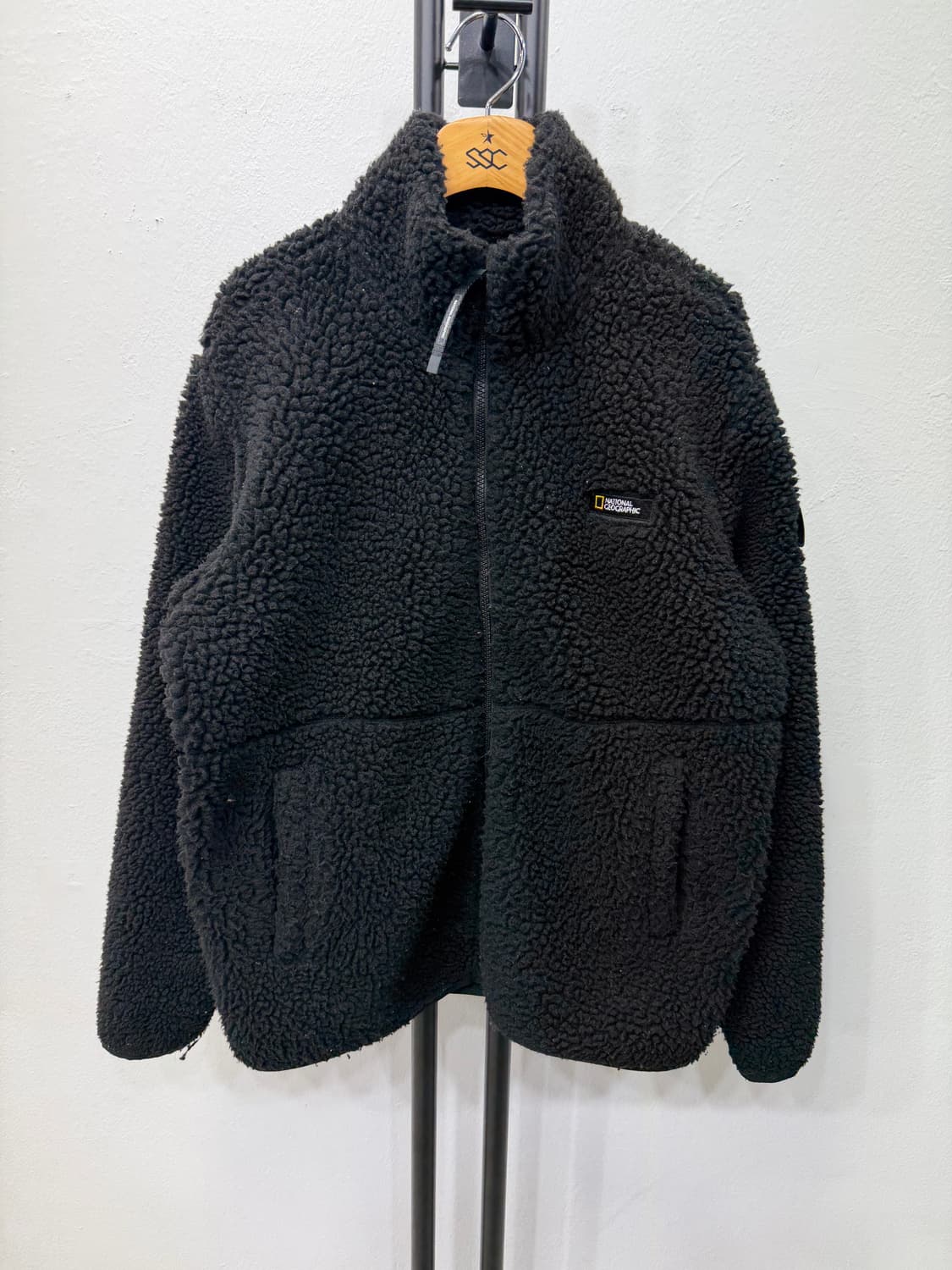 정품) 내셔널지오그래픽 검정색 뽀글이 플리스 후리스 S 상품이미지1