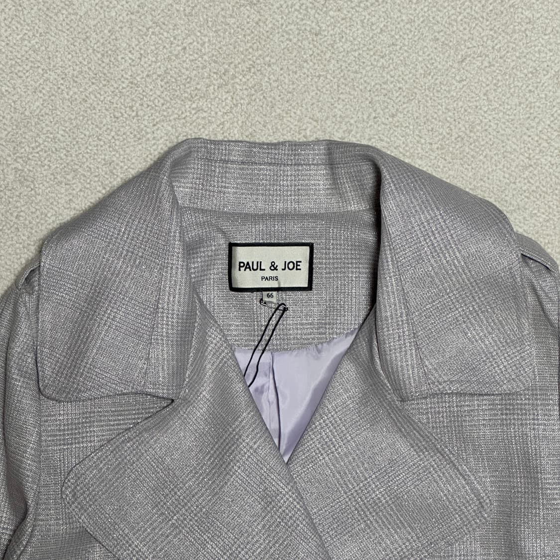 폴앤조 꾸뛰르 메탈릭체크 트렌치 코트 상품이미지5