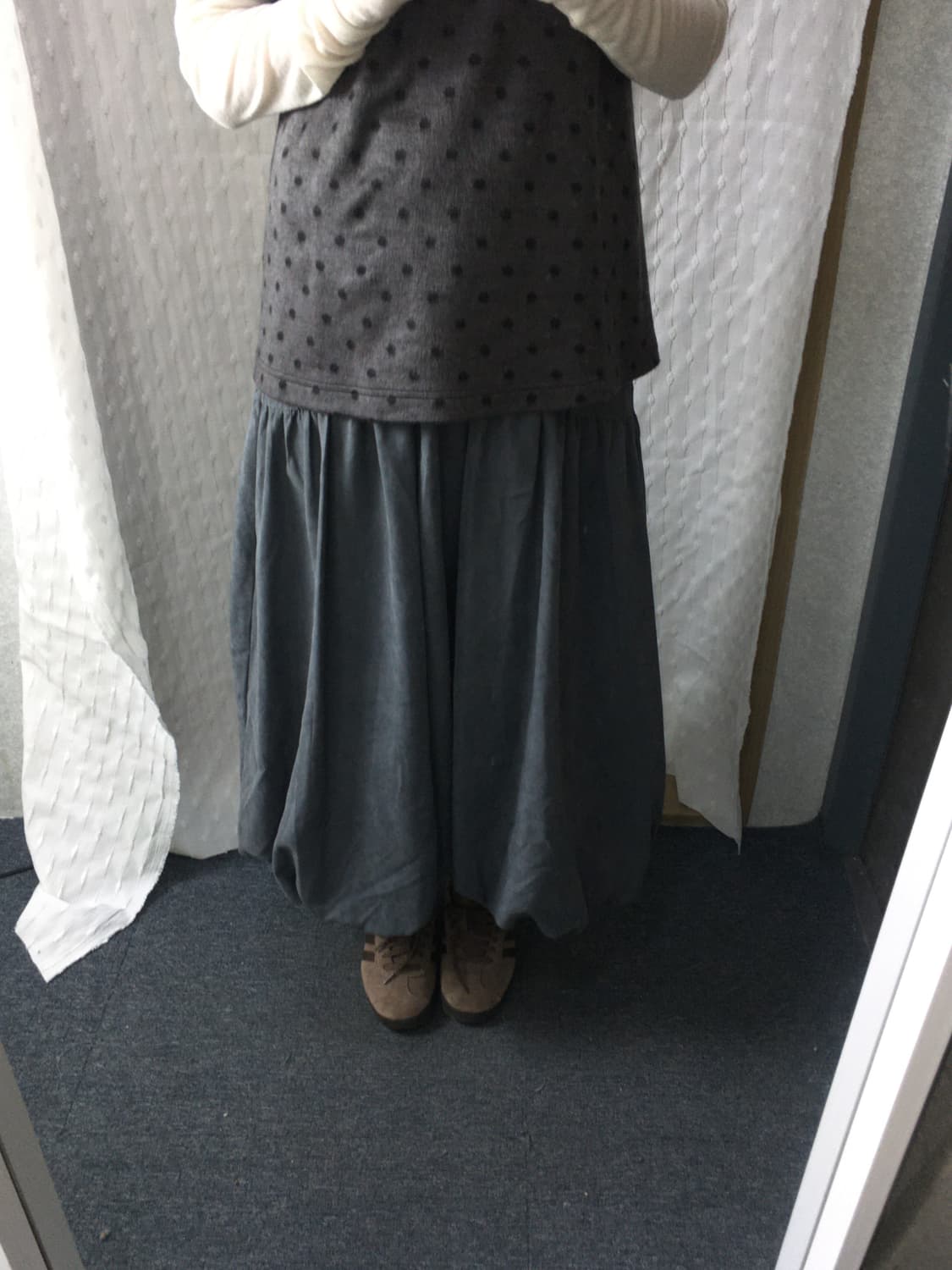 차콜 벌룬 롱 스커트 상품이미지4