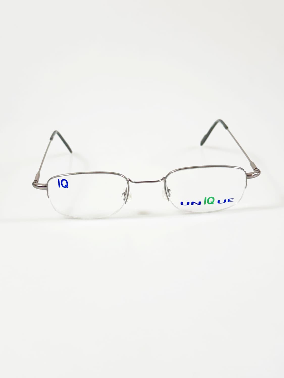 UNIQUE 다크실버 메탈 반무테 스퀘어 빈티지 안경 상품이미지2
