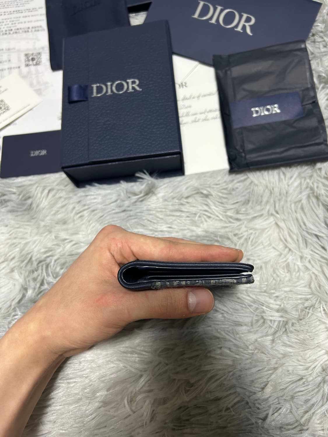 [25/6월] 디올 신형 새들 오거나이저 카드지갑 자카드블루 상품이미지5