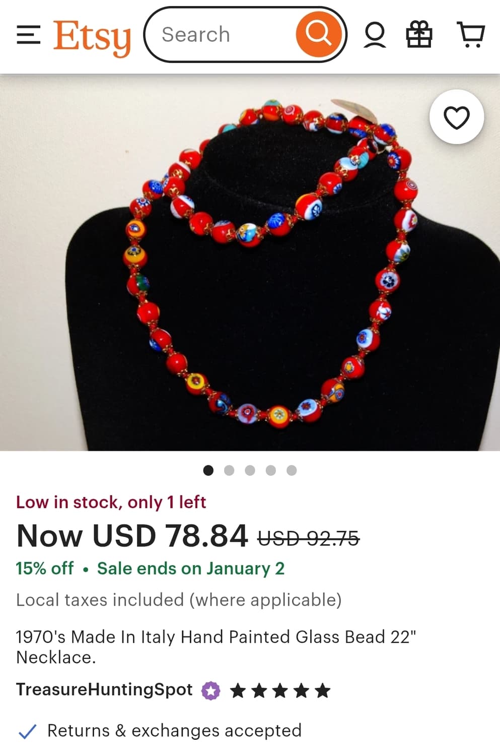 🇮🇹90's 빈티지 이탈리아 무라노 밀리피오리 글라스 팔찌 상품이미지10