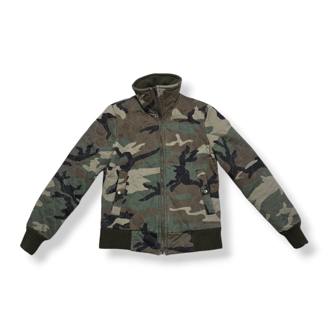 빈티지 카모 패턴 퀼팅 봄버 자켓 입니다 상품이미지1