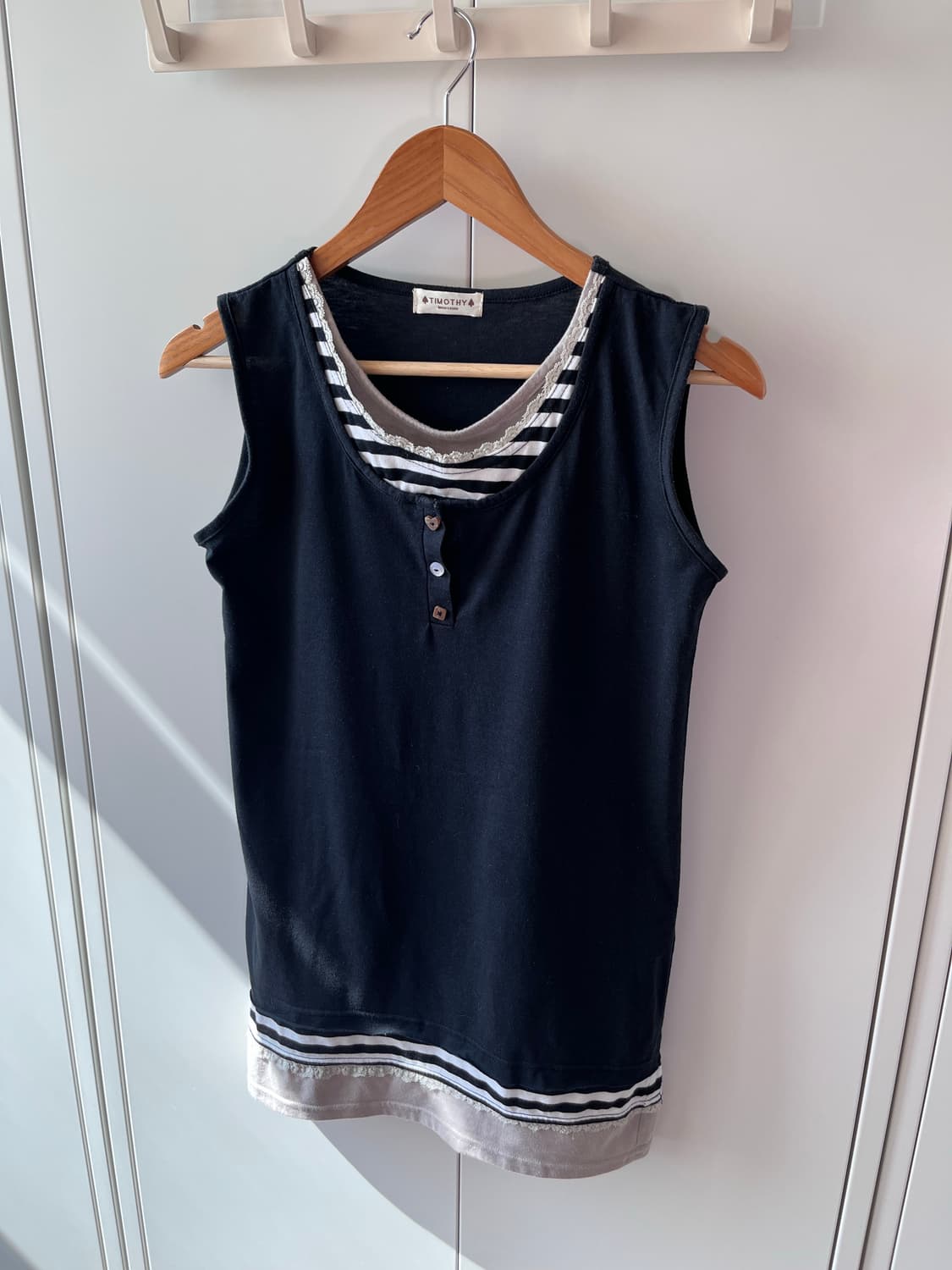 Timothy 단추 레이어드 블랙 슬리브리스 상품이미지6