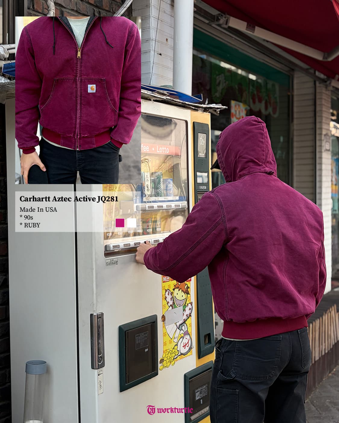 90s 칼하트 액티브 JQ281 RBY M USA🇺🇸 상품이미지2