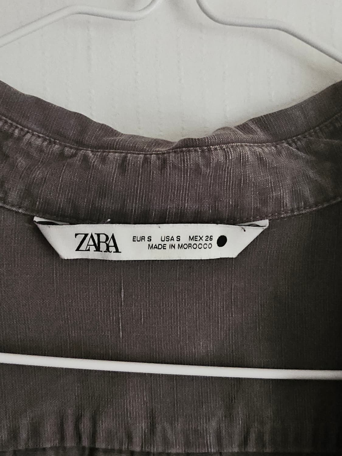 ZARA 차콜 8부소매 셔츠 상품이미지3